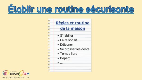 Établir une routine sécurisante