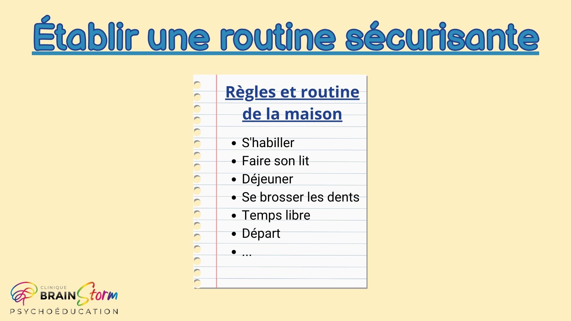 Établir une routine sécurisante – Image 1